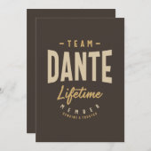 Team Dante Lifetime Personalisierter Name Einladung (Vorne/Hinten)