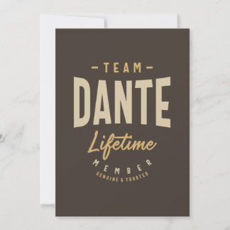 Team Dante Lifetime Personalisierter Name Einladung