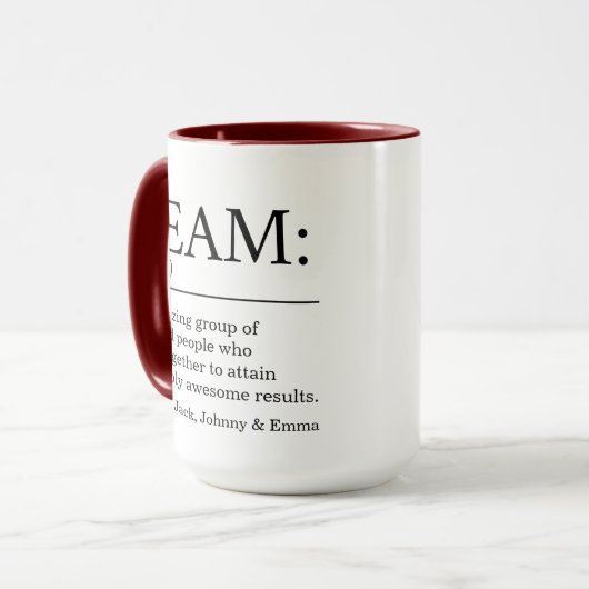Team-Definition-Angebot Tasse (Vorderseite Links)