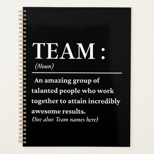 Team Definition das beste Team Planer (Vorderseite)