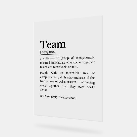 Team Definition – The Power of Collaboration Acrylschild (Winkel)