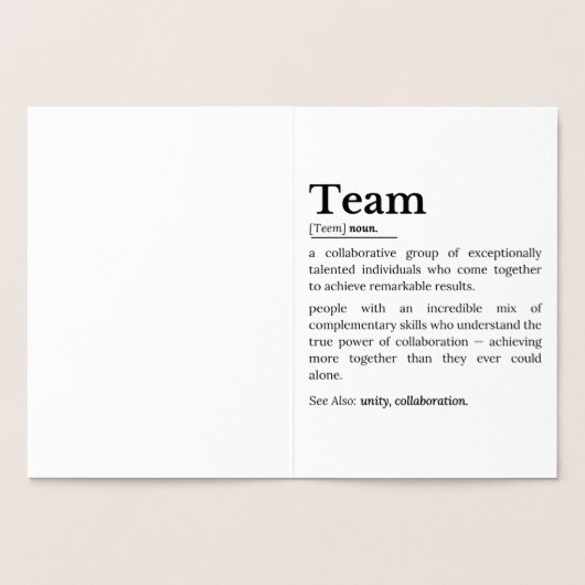 Team Definition – The Power of Collaboration Folienkarte (Innenseite)