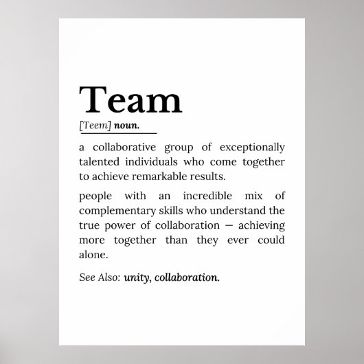 Team Definition – The Power of Collaboration Poster (Vorne)
