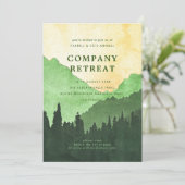 Team der Firma Retreat with Mountains (Green) Einladung (Stehend Vorderseite)