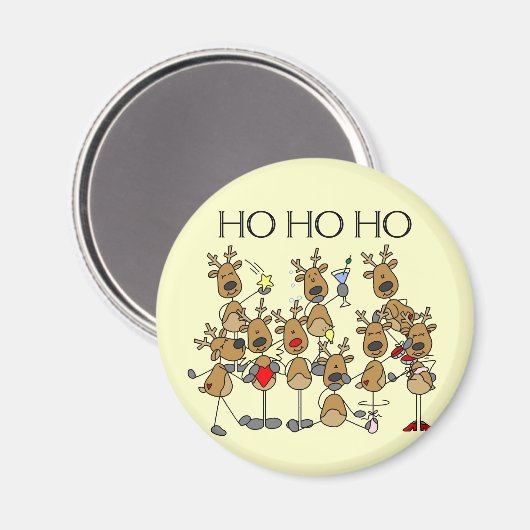 Team der Reindeer-Tshirts und Geschenke Magnet (Vorderseite/Rückseite)