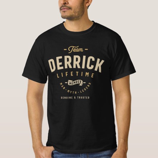 Team Derrick Lifetime Personalisiert Name T-Shirt (Vorderseite)