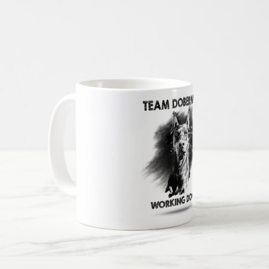 Team-Dobermann-Tasse Kaffeetasse (Vorderseite Links)