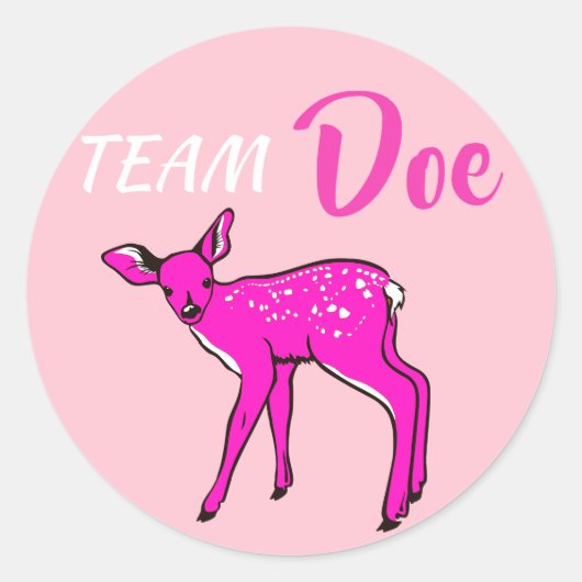"Team Doe" - Rosa-Genderdarstellung Runder Aufkleber (Vorderseite)