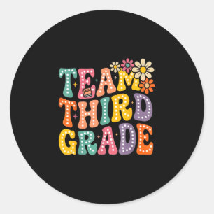 Team dritte Klasse groovy 3. Klasse zurück zur Sch Runder Aufkleber