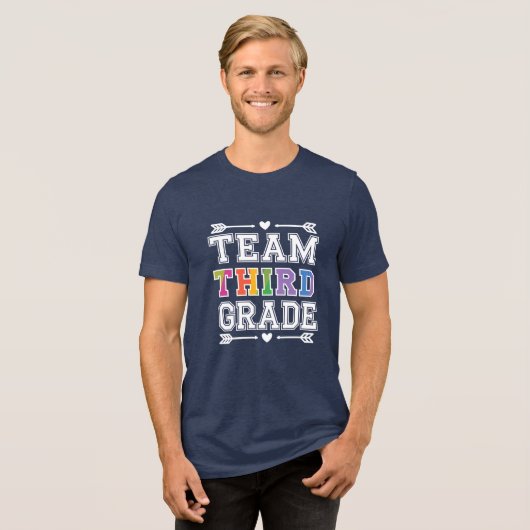 Team Dritter Grad Tri-Blend Shirt (Vorderseite voll)
