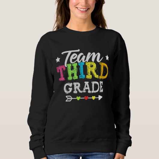 Team Dritter Lehrer Student zurück zur Schule Sweatshirt (Vorderseite)