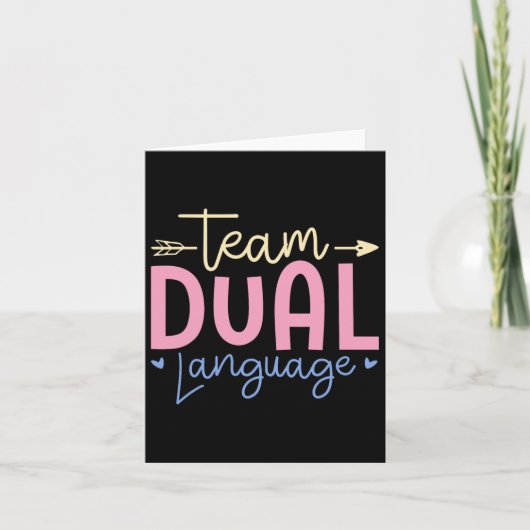 Team Dual Language Funny School Karte (Vorderseite)
