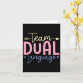Team Dual Language Funny School Karte (Gelbe Blume)