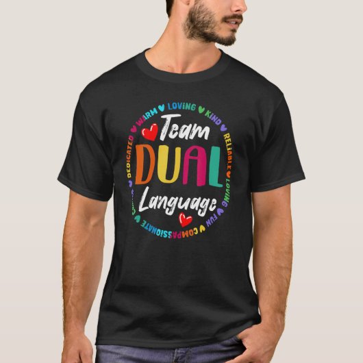 Team Dual Language Proud Mehrsprachige Squad Teach T-Shirt (Vorderseite)