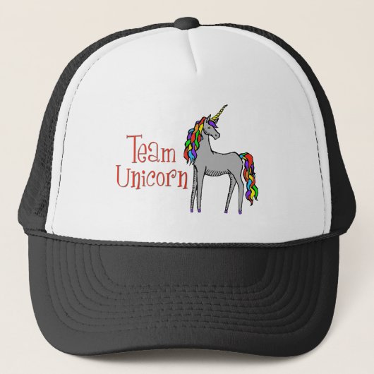 Team-Einhorn-Regenbogen Truckerkappe (Vorderseite)