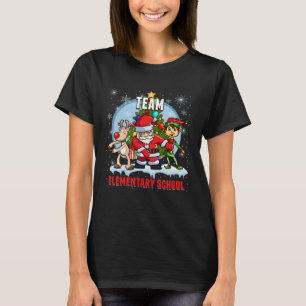 Team Elementary School Santa Elf Rentier Flossen T-Shirt