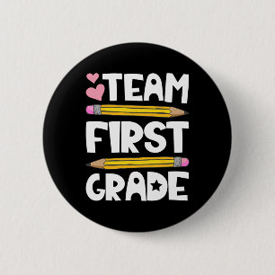 Team Erste Klasse Spaß 1. Byck Zur Schule Lehrer S Button
