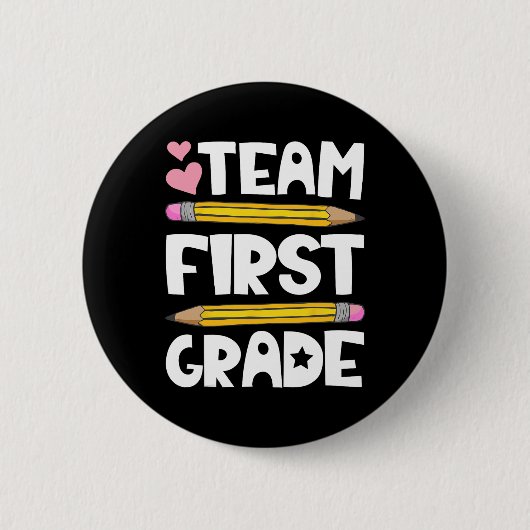 Team Erste Klasse Spaß 1. Byck Zur Schule Lehrer S Button (Vorderseite)