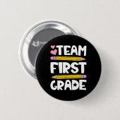 Team Erste Klasse Spaß 1. Byck Zur Schule Lehrer S Button (Vorne & Hinten)