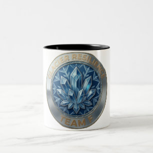 Team F – Gletscher-Resilienz-Emblem   Eisstärke Zweifarbige Tasse