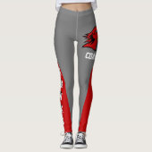 Team & Fan Rot und Grau Mascot Leggings (Vorderseite)