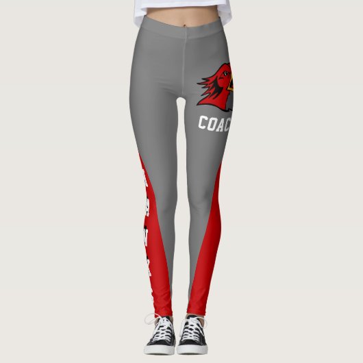 Team & Fan Rot und Gray Redhawk Mascot Leggings (Vorderseite)