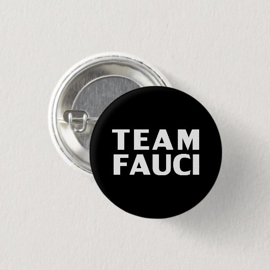 Team Fauci schwarz weiß, moderne, mutige Typografi Button (Vorne & Hinten)