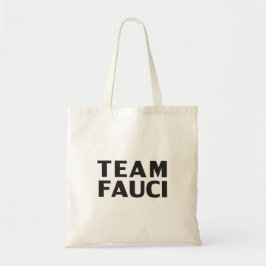 Team Fauci weiß Schwarz moderne mutige Typografie Tragetasche