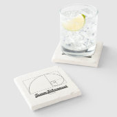 Team Fibonacci (Fibonacci-Spirale) Steinuntersetzer (Seitenansicht)