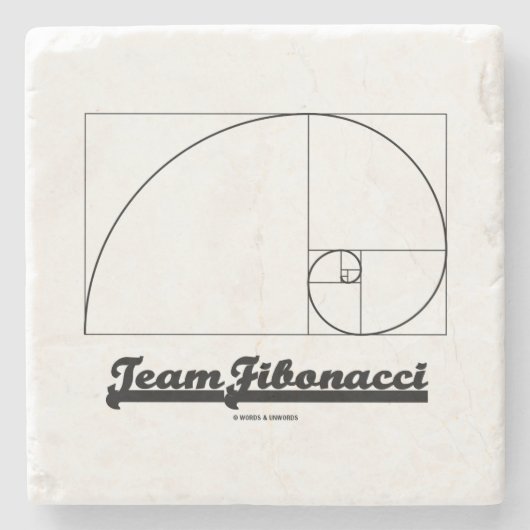 Team Fibonacci (Fibonacci-Spirale) Steinuntersetzer (Vorderseite)