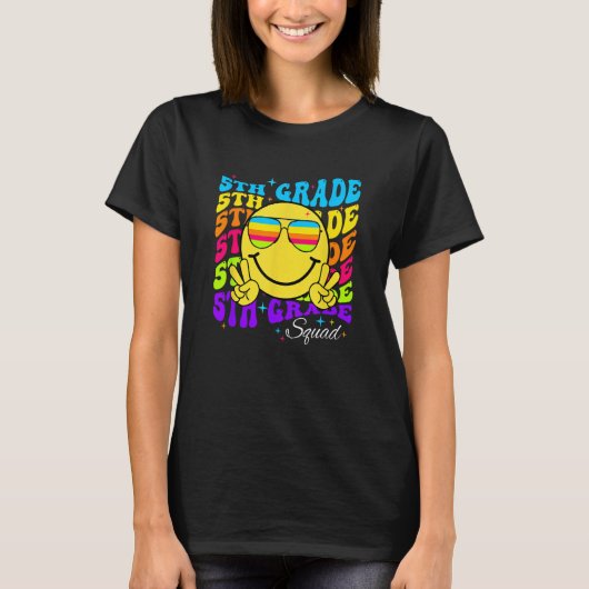 Team Fifth 5th Grade Squad Teacher Boys Girls Back T-Shirt (Vorderseite)