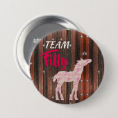 "Team Filly" - Rosa-Gender-Enthüllung Button (Vorne & Hinten)