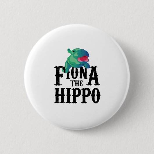 Team Fiona die Flusspferd-Liebe Hippopotamuss Button (Vorderseite)