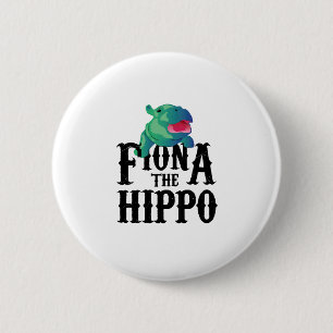 Team Fiona die Flusspferd-Liebe Hippopotamuss Button
