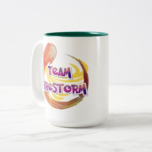 Team Firestorm-Logo-Tasse Zweifarbige Tasse (Vorderseite Links)
