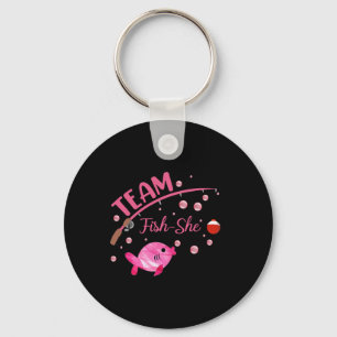 Team Fish She-Shirt Angel-Fisch-Fang-Geschlechtere Schlüsselanhänger