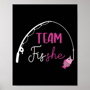Team Fish She-Shirt Angel-Fischerei-Geschlecht- En Poster