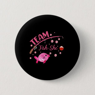 Team Fish She-Shirt Angelischer Fischfang Gender R Button