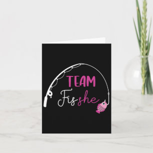 Team Fish She Shirt Fishing Gender Offenlegung Par Karte