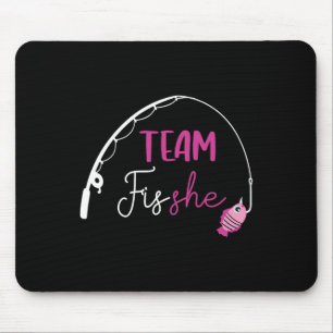 Team Fish She T-Shirt Angel-Fisch-Geschlechterenth Mousepad
