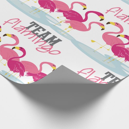 Team Flamingo Geschenkpapier (Ecke)