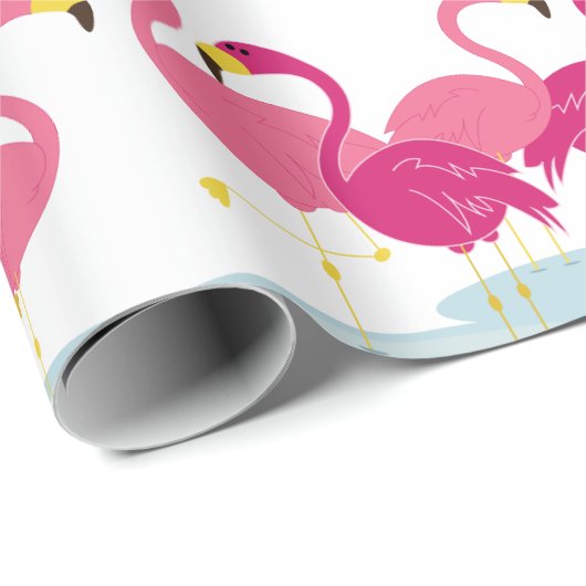 Team Flamingo Geschenkpapier (Rolleneckpunkt)