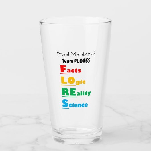 Team FLORES - Fakten, Logik, Realität, Wissenschaf Glas (Vorderseite)