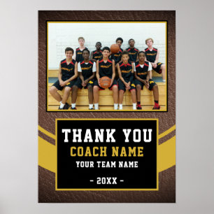 Team-Foto Basketball-Trainer Danke  Poster
