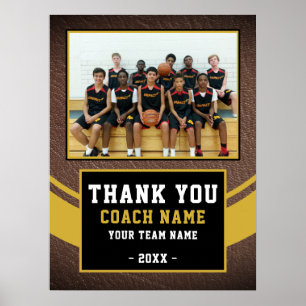 Team-Foto Basketball-Trainer Danke  Poster