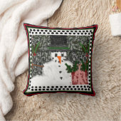 Team Fran Snowman Schwarz Design Kissen (Decke)