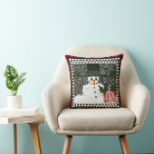 Team Fran Snowman Schwarz Design Kissen (Stuhl )