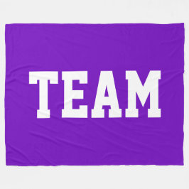 TEAM Fun Bold White Athletic Text On Bright Purple Fleecedecke