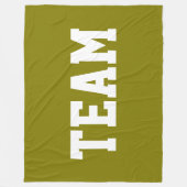 TEAM Fun Bold White Athletic Text On Golden Olive Fleecedecke (Vorderseite)