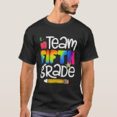 Team Fünfte Gefärbte Krawatte zurück zum Schullehr T-Shirt (Vorderseite)